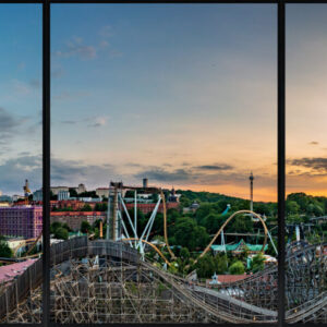 Panorama foto över Liseberg och balder